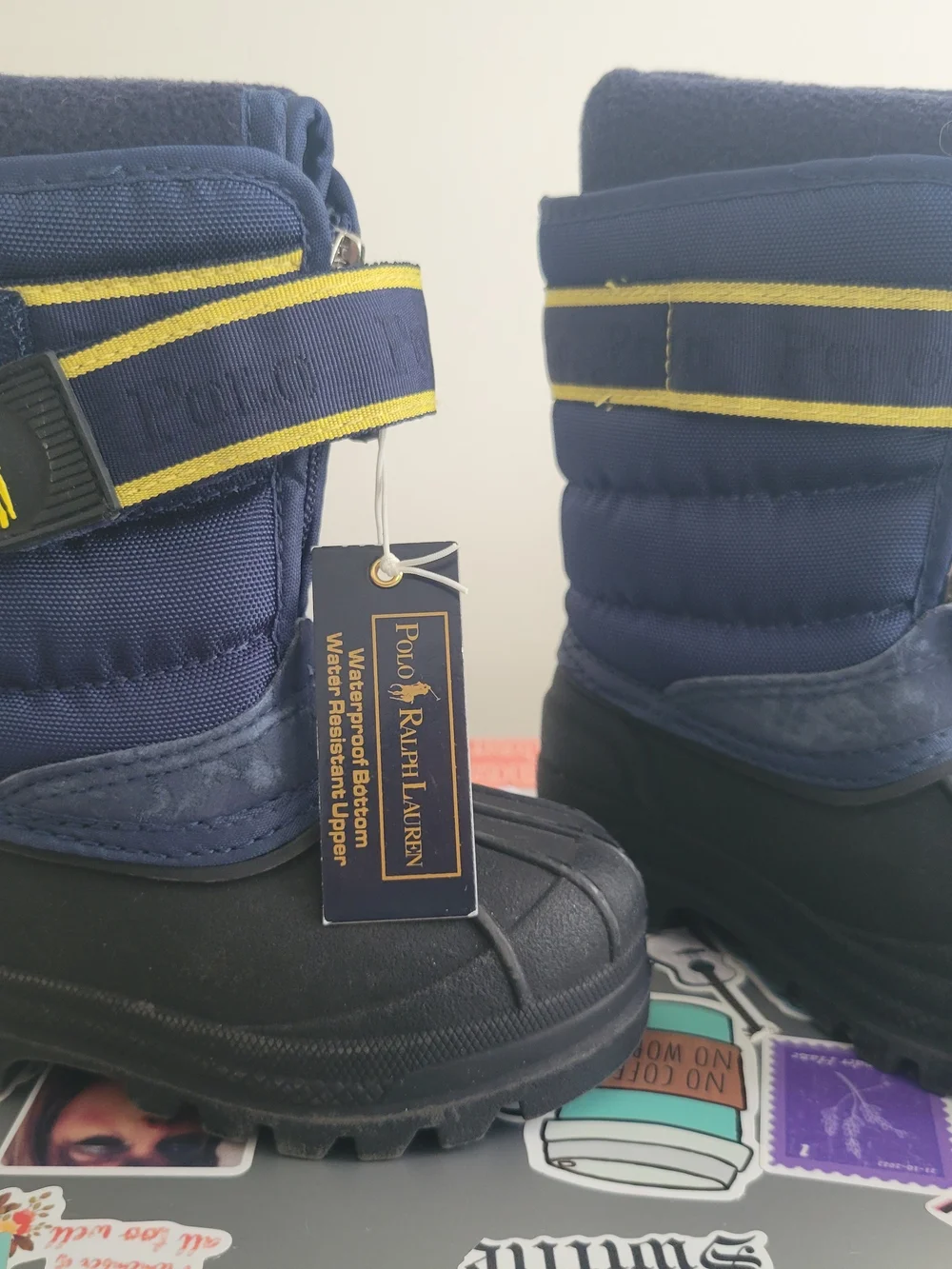 Polo by Ralph Lauren Kids' Navy and Yellow Winter Snow Boots